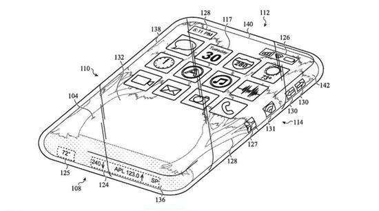 根据近期发现新专利，苹果一直在研发一款具有环绕式触摸屏全玻璃iPhone