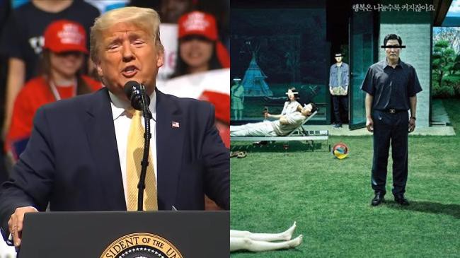 美国总统特朗普造势活动中！当众批评本届奥斯卡韩国得奖片《寄生上流》