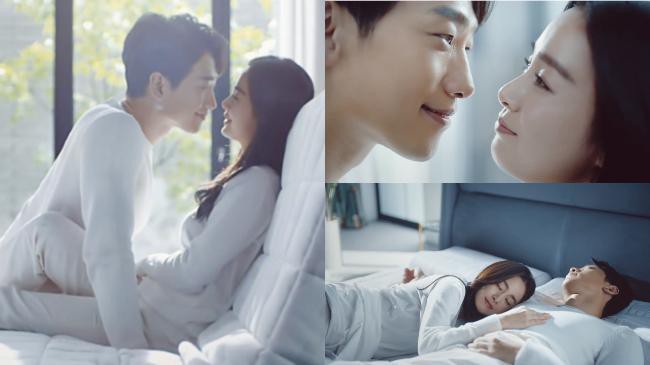 近日Rain、金泰希一起为Bodyfriend的天然乳胶枕「La Cloud」拍摄广告