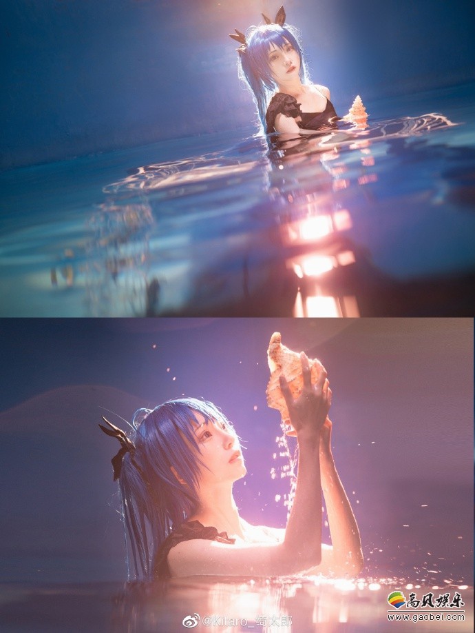 小姐姐cos初音深海少女版!水下可爱初音 漂浮双马尾,给人一种奇异感