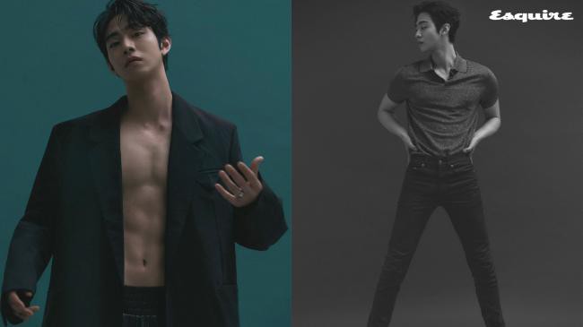 安孝燮为《Esquire》拍摄画报，187公分好身材，有著大长腿，还露出腹肌